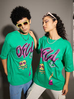 Unisex Green Oful Oversized T-Shirt