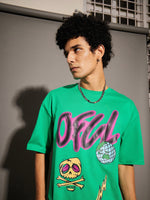 Unisex Green Oful Oversized T-Shirt