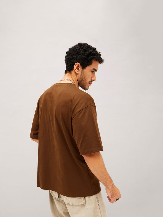 Unisex Brown Believe Oversized T-Shirt