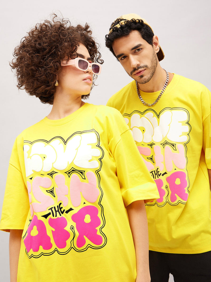 Unisex Yellow Love Air Oversized T-Shirt