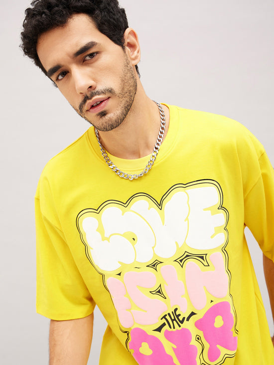 Unisex Yellow Love Air Oversized T-Shirt