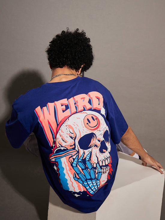 Unisex Blue Weird Oversized T-Shirt