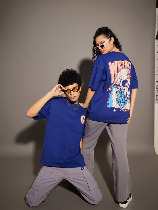 Unisex Blue Weird Oversized T-Shirt