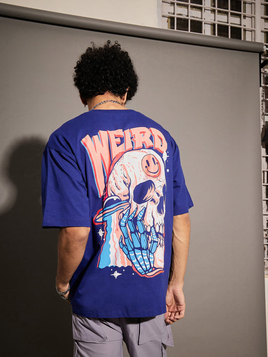 Unisex Blue Weird Oversized T-Shirt