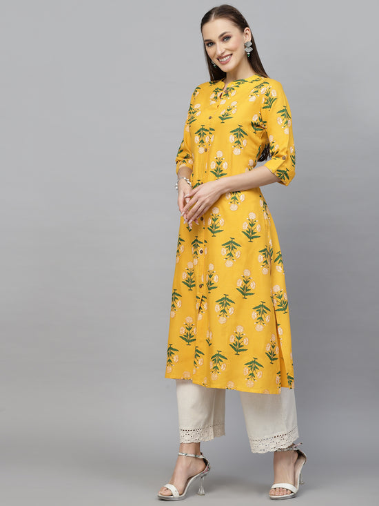 Women's Floral Printed A-Line Kurta