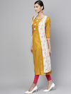 A Line Khadi Printed Kurta With Jacket