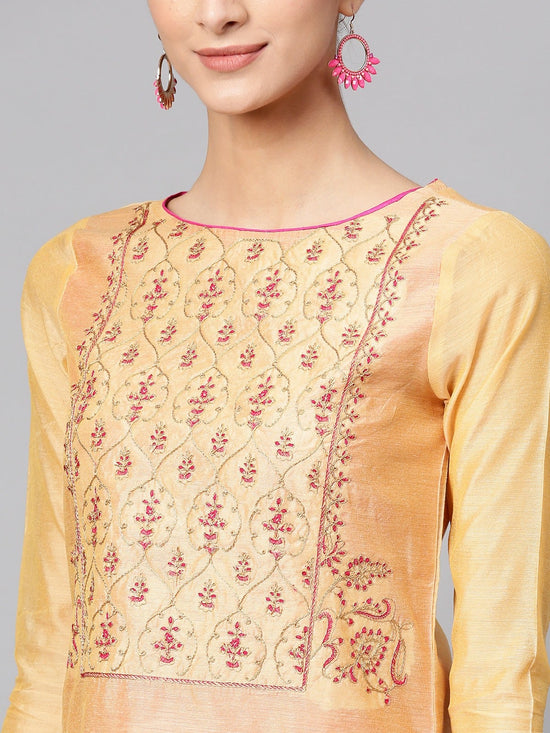 Solid Embroidered Kurta