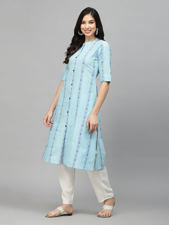 Stylum Women's Woven Design Cotton Blend A-Line Kurta