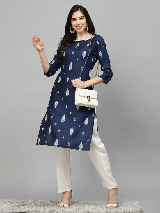 Stylum Women's Printed Rayon Straight Kurta