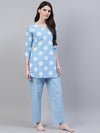 Women's Printed Cotton Night Suit Set