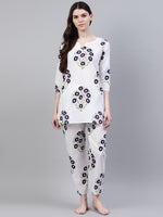 Women's Floral Print Cotton Night Suit Set