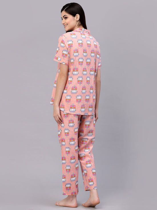 Women's Printed Cotton Night Suit