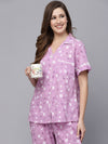 Women's Floral Printed Rayon Night Suit