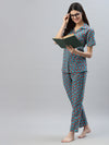 Women's Printed Cotton Night Suit Set