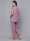 Women's Woven Design Cotton Night Suit