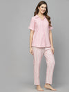 Women's Striped Cotton Blend Night Suit