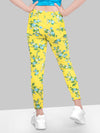 Girls Yellow Skinny Fit Fast-Dry Active Printed Jeggings