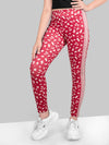Girls Red Skinny Fit Fast-Dry Active Printed Jeggings