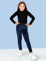 Girls Navy Blue Skinny Fit Corduroy Jegging