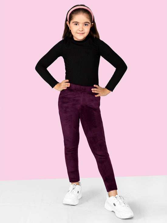 Girls Burgundy Skinny Fit Corduroy Jegging