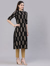 Women's Block Printed Rayon A-Line Kurta