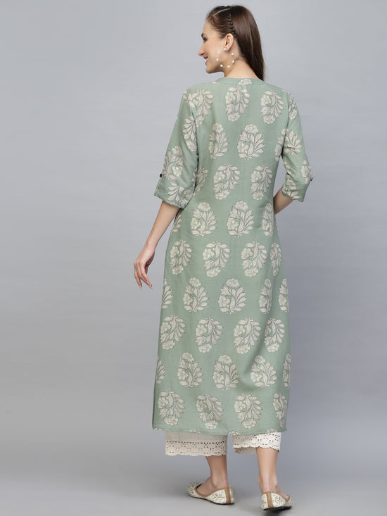 Women's Printed Rayon A-Line Kurta