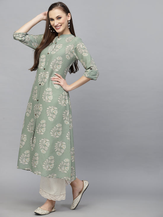 Women's Printed Rayon A-Line Kurta