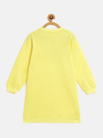 Girls Yellow Fleece FEARLESS Kangaroo Pocket Dress