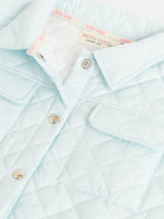 Girls Blue Sleeveless Puffer Crop Jacket