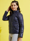 Girls Navy Quilted Jacket