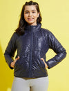 Girls Navy Quilted Jacket