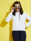 Girls White Quilted Jacket