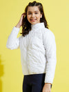 Girls White Quilted Jacket