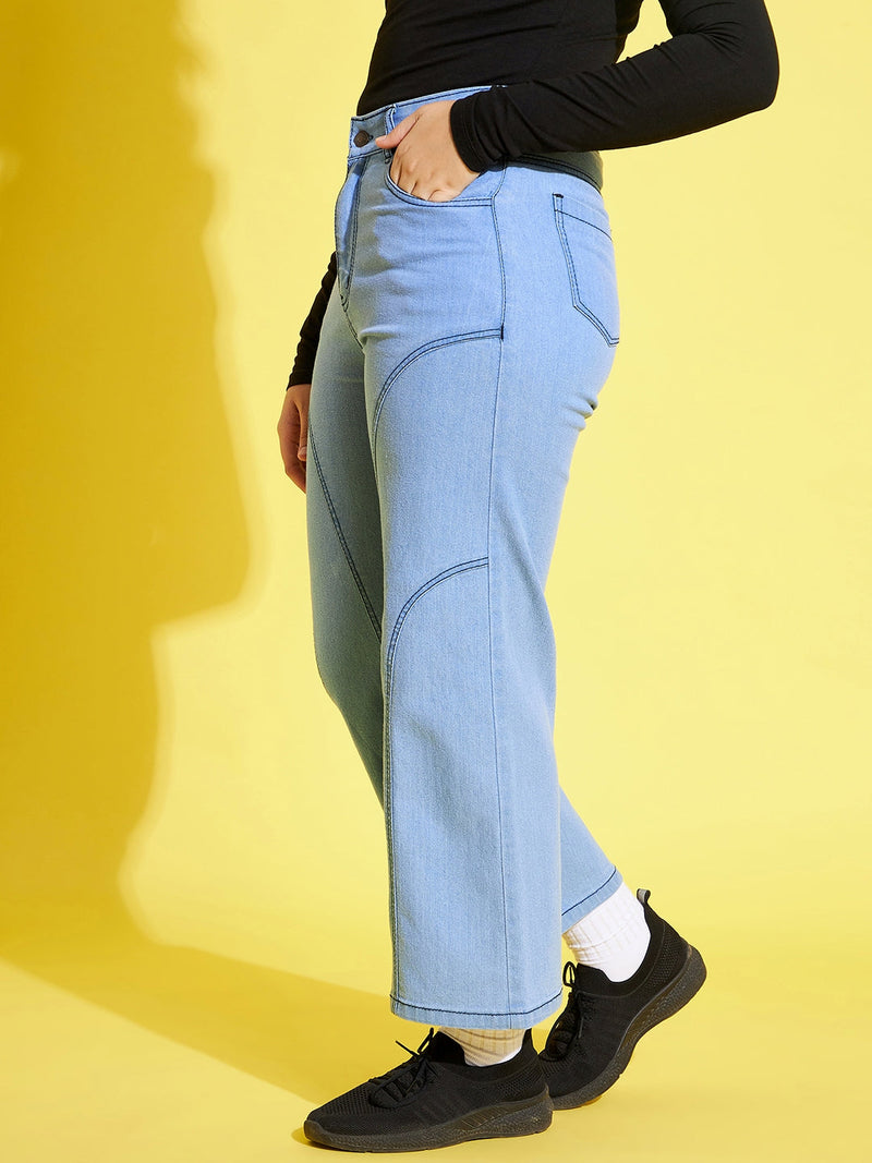 Buy Girls Ice Blue Triangle Patch Jeans Online at Sassafras