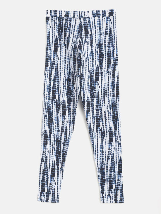 Girls Blue & White Tie-Dye Leggings