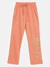 Girls Coral Party Print Track Pants