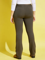 Girls Olive Bell Bottom Pants