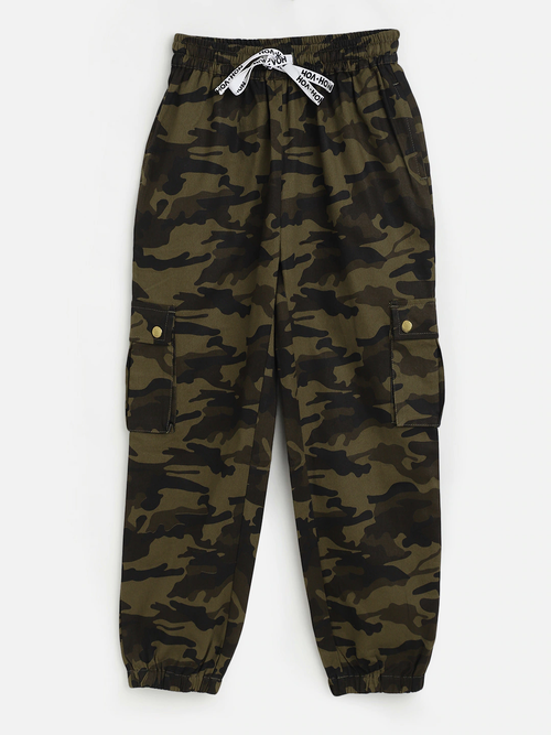 Girls Camouflage Twill Joggers