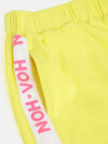 Girls Yellow Rib Brand Tape Track Pants