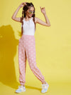 Girls Mauve Eye Print Terry Joggers