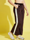 Girls Sea Green & Brown Velour Track Pants