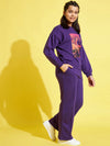 Girls Purple LONDON Sweatshirt With Track Pants