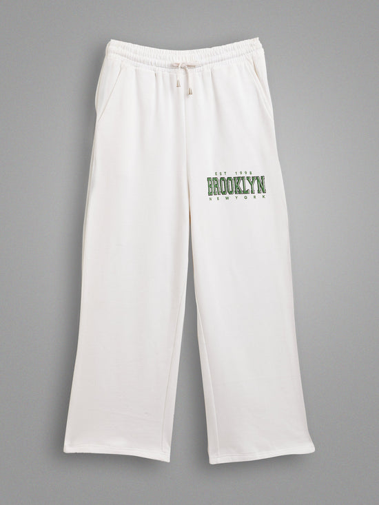 Girls White Brooklyn Oversized Sweatshirt With Track Pants