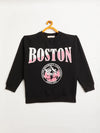 Girls Black Boston Oversized Sweatshirt With Joggers