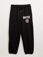 Girls Black Boston Oversized Sweatshirt With Joggers