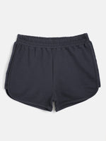 Girls Navy Terry Solid Shorts