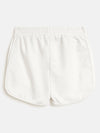 Girls White Terry Solid Shorts