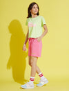 Girls Pink Terry Power-To-The-Youth Baseball Shorts