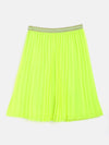 Girls Neon Green Pleated Skirt