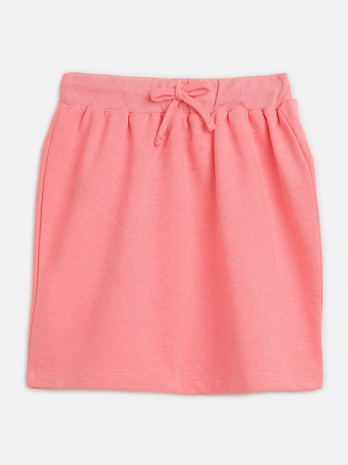 Girls Neon Pink Terry Mini Skirt